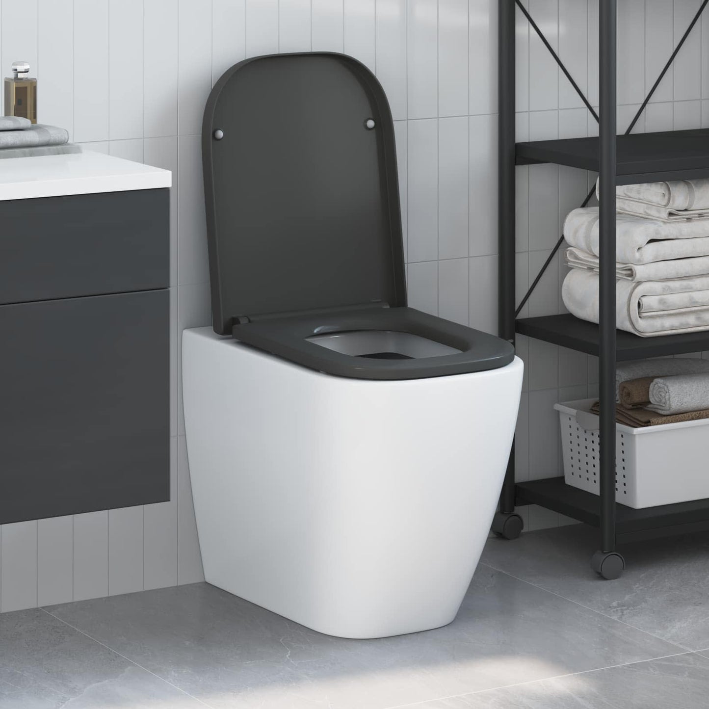 Toilet Seat Anthracite 47.5 x 35 x 3.6 cm Duroplast