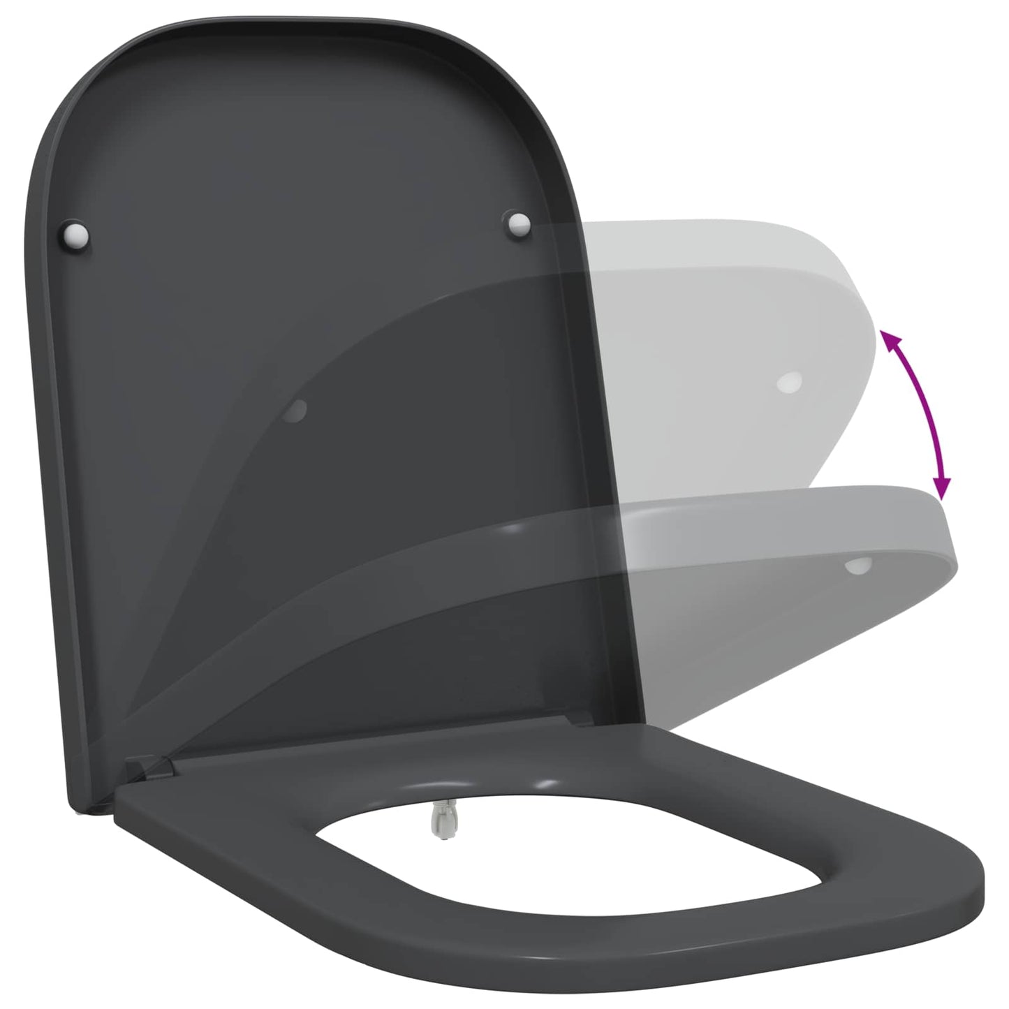Toilet Seat Anthracite 47.5 x 35 x 3.6 cm Duroplast