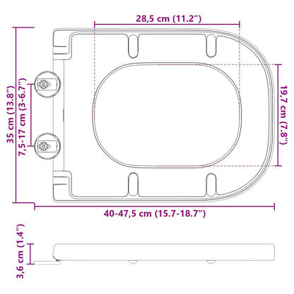 Toilet Seat Anthracite 47.5 x 35 x 3.6 cm Duroplast