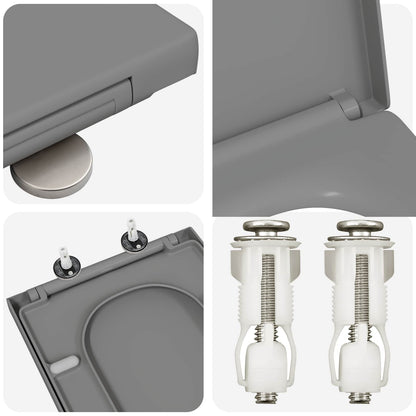 Toilet Seat Grey 47.5 x 35 x 3.6 cm Duroplast
