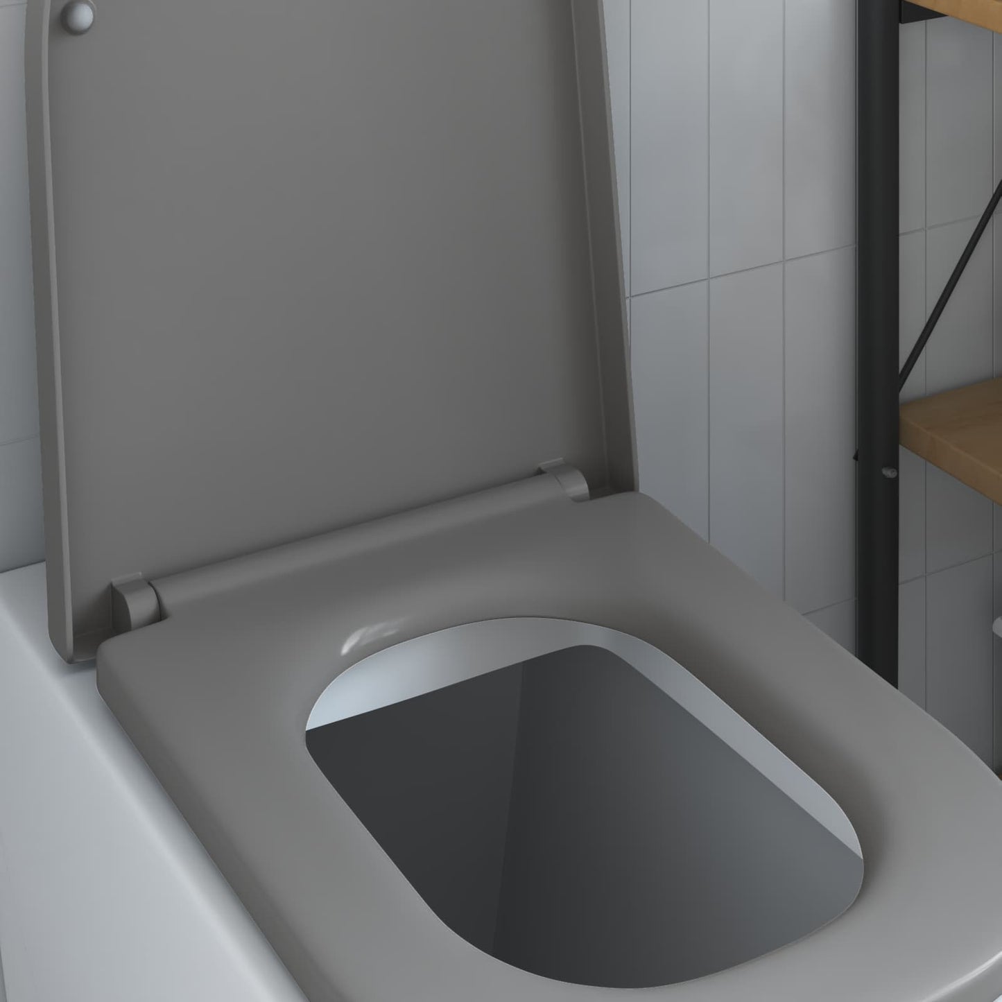 Toilet Seat Grey 47.5 x 35 x 3.6 cm Duroplast