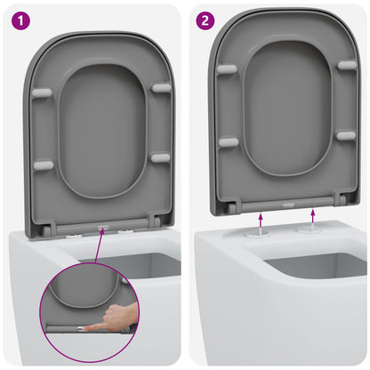 Toilet Seat Grey 47.5 x 35 x 3.6 cm Duroplast