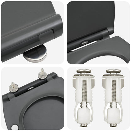 Toilet Seat Anthracite 47 x 37.5 x 3.8 cm Duroplast