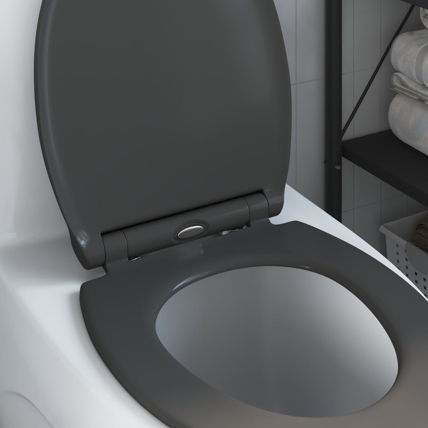 Toilet Seat Anthracite 47 x 37.5 x 3.8 cm Duroplast