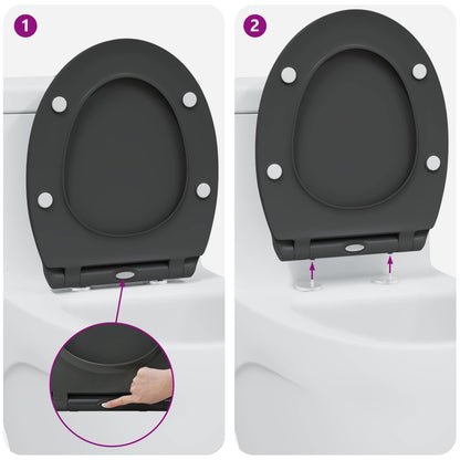 Toilet Seat Anthracite 47 x 37.5 x 3.8 cm Duroplast