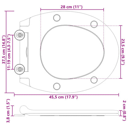 Toilet Seat Anthracite 47 x 37.5 x 3.8 cm Duroplast