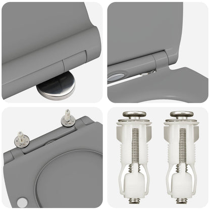 Toilet Seat Grey 47 x 37.5 x 3.8 cm Duroplast