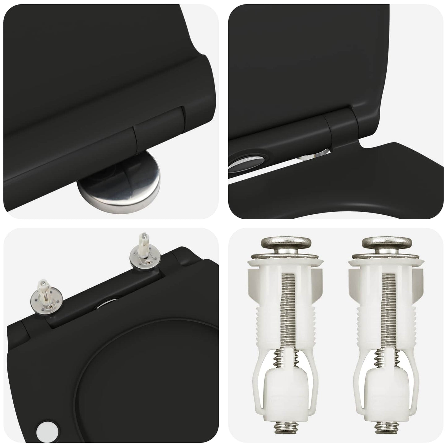 Toilet Seat Black 47 x 37.5 x 3.8 cm Duroplast