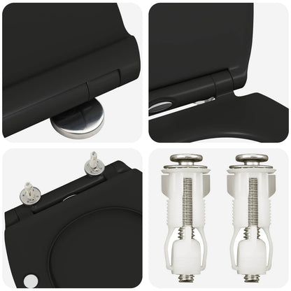 Toilet Seat Black 47 x 37.5 x 3.8 cm Duroplast