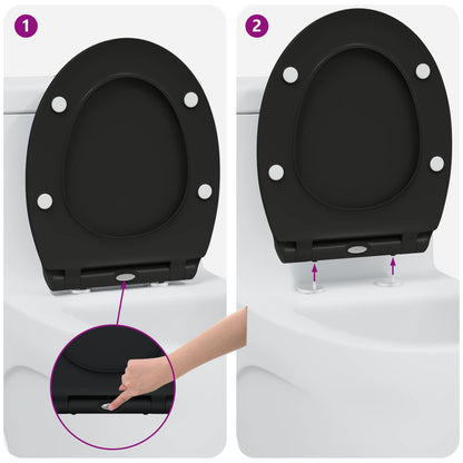 Toilet Seat Black 47 x 37.5 x 3.8 cm Duroplast