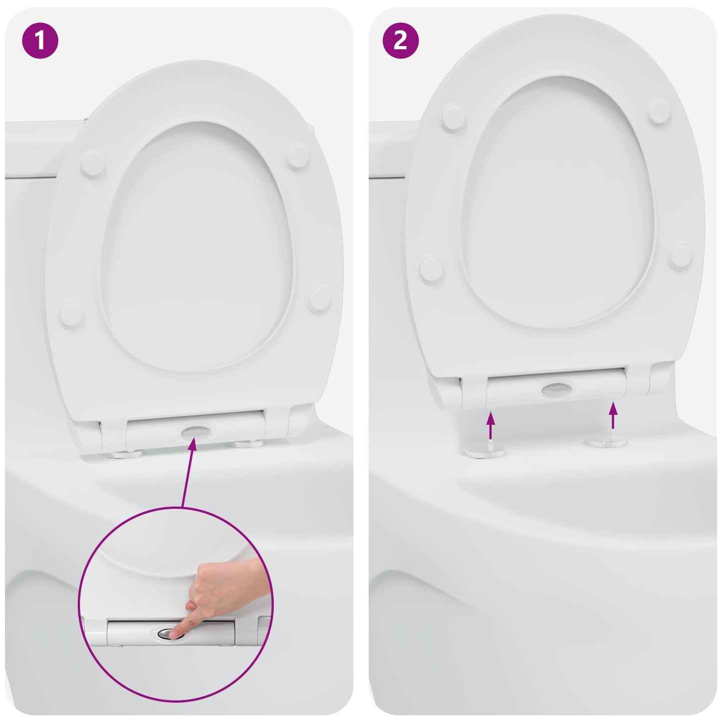 Toilet Seat White 47 x 37.5 x 3.8 cm Duroplast