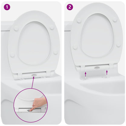 Toilet Seat White 47 x 37.5 x 3.8 cm Duroplast