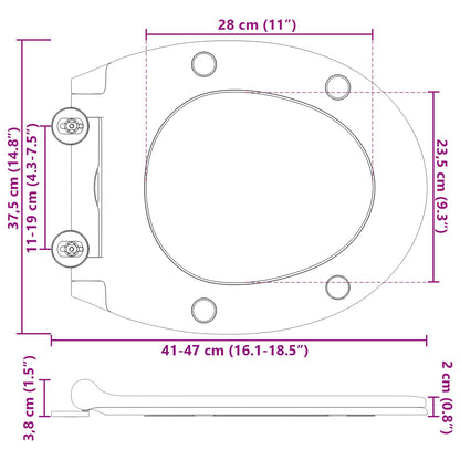 Toilet Seat White 47 x 37.5 x 3.8 cm Duroplast