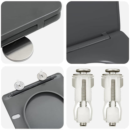 Toilet Seat Anthracite 47 x 36 x 3.4 cm Duroplast