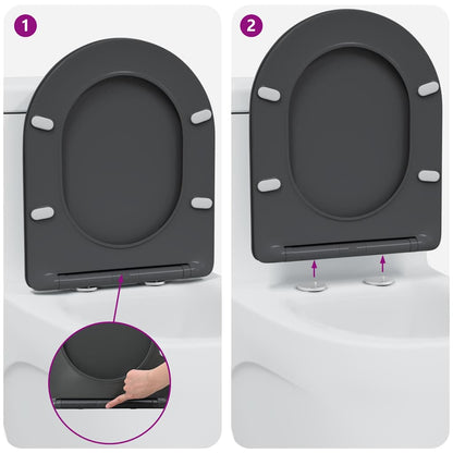 Toilet Seat Anthracite 47 x 36 x 3.4 cm Duroplast