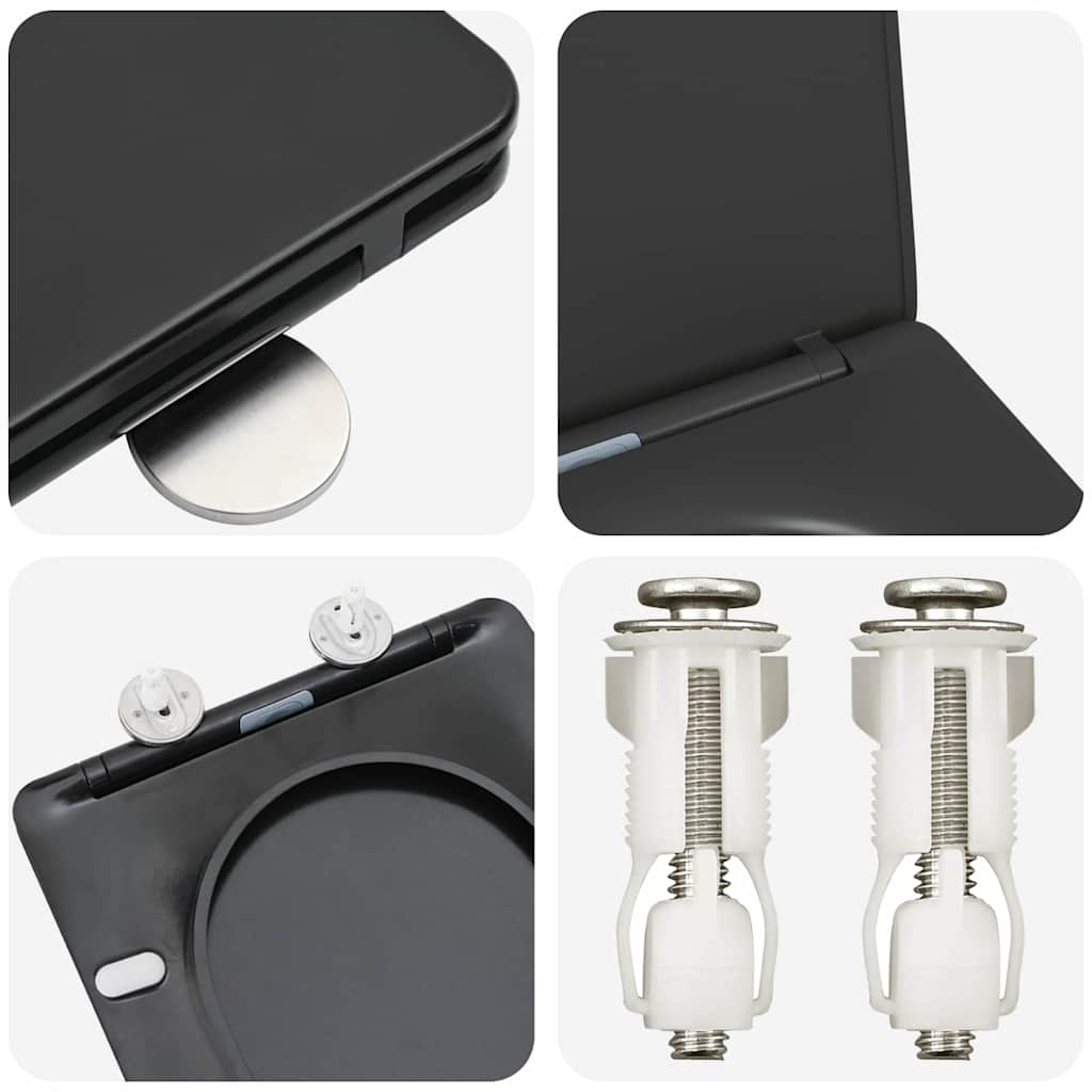Toilet Seat Black 47 x 36 x 3.4 cm Duroplast