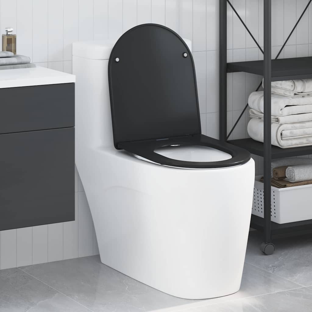 Toilet Seat Black 47 x 36 x 3.4 cm Duroplast