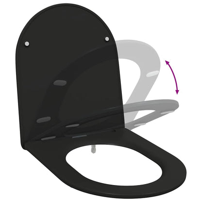 Toilet Seat Black 47 x 36 x 3.4 cm Duroplast