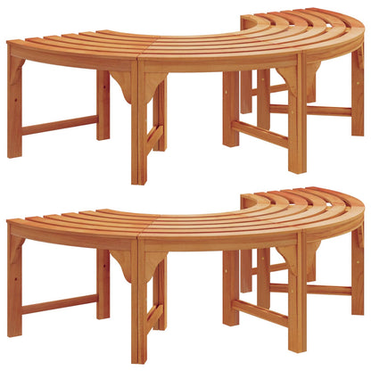 Tree Bench 2 pcs Natural 160 x 80 x 45cm Solid Eucalyptus Wood