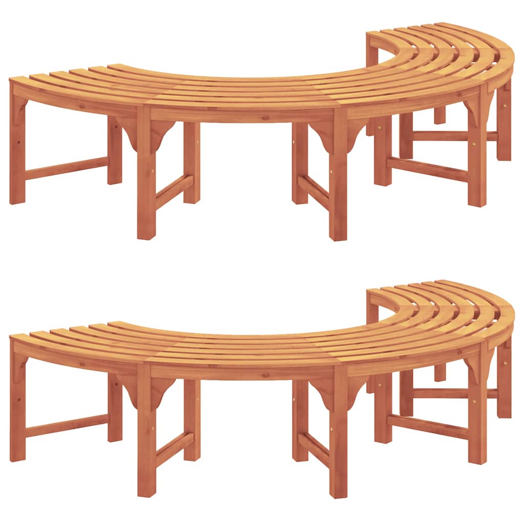 Tree Bench 2 pcs Natural 160 x 80 x 45cm Solid Eucalyptus Wood