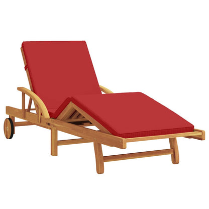 Sun Lounger 3 pcs Red 200 x 67 x 84 cm Solid Acacia Wood