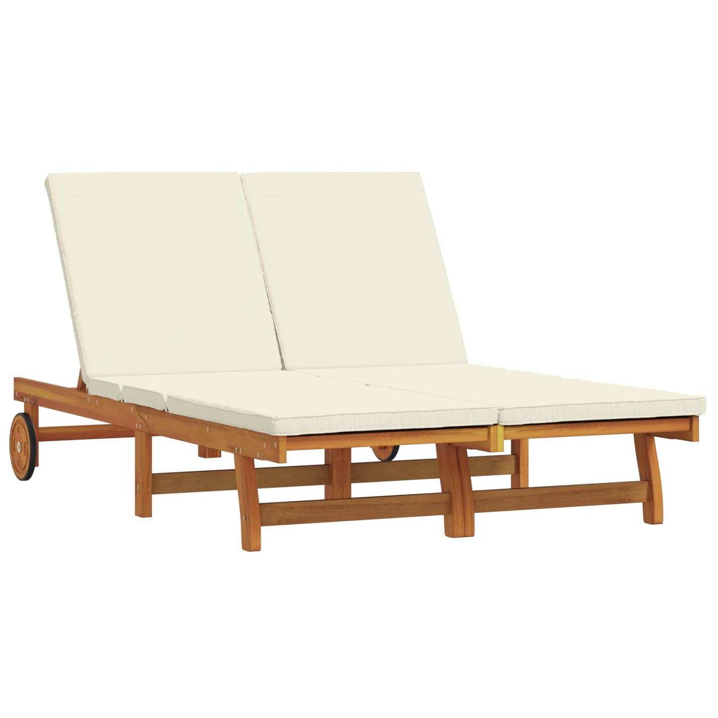 Sun Lounger Brown 125 x 200 x 84 cm Solid Acacia Wood