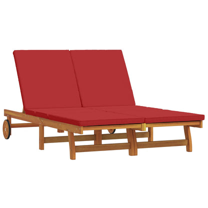 Sun Lounger Brown 125 x 200 x 84 cm Solid Acacia Wood