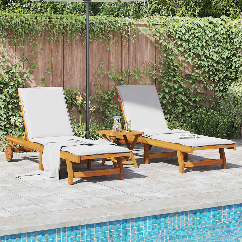 Sun Lounger | Set of 2 | Acacia wood | Solid Acacia wood | Standard