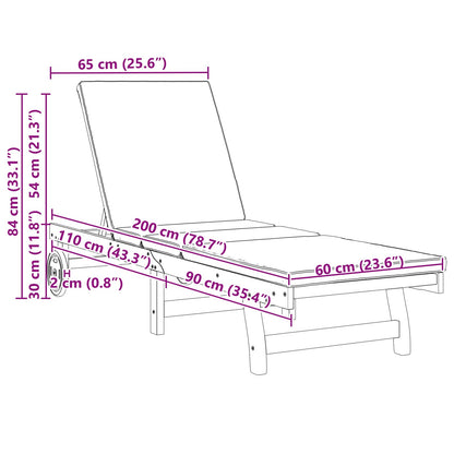 Sun Lounger 2 pcs Solid Acacia Wood Brown