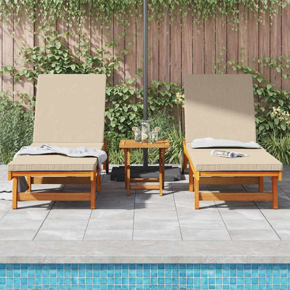 Sun Lounger Reclining 2-person 2 pcs Brown Solid Acacia Wood