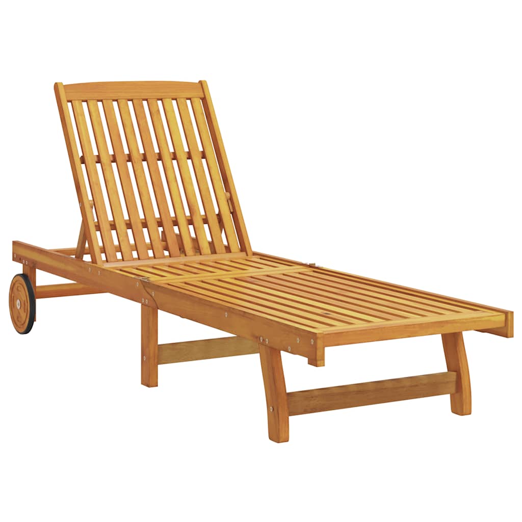 Sun Lounger | Set of 2 | Brown | Solid acacia wood | Standard | Foldable