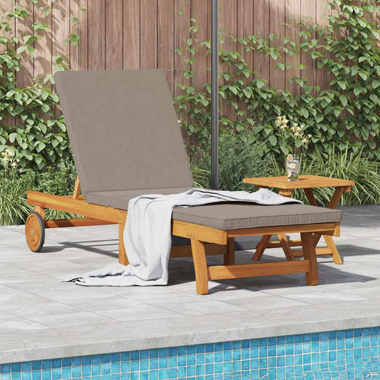 Sun Lounger 2 pcs Solid Acacia Wood Brown
