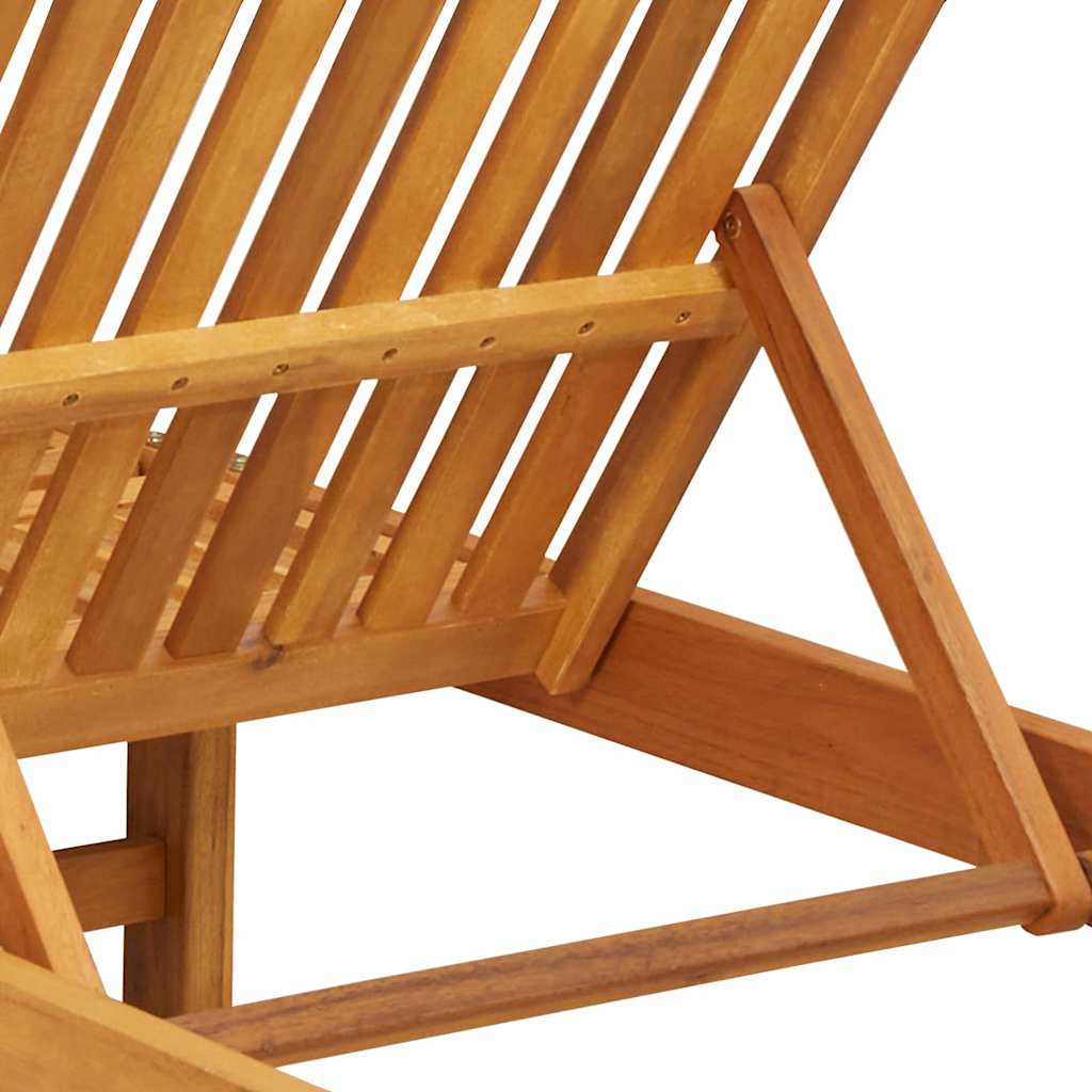 Sun Lounger Reclining 1-person 2 pcs Brown Solid Acacia Wood