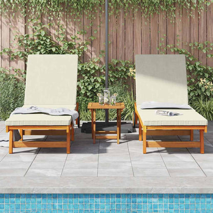 Sun Lounger 3 pcs Solid Acacia Wood Brown