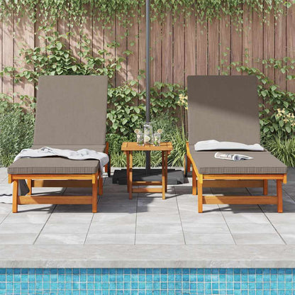Sun Lounger Reclining 2-person 3 pcs Brown Solid Acacia Wood