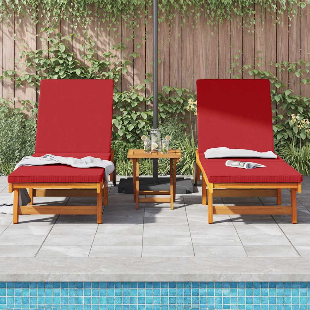 Sun Lounger Reclining 2-person 3 pcs Brown Solid Acacia Wood