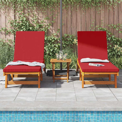Sun Lounger Reclining 2-person 3 pcs Brown Solid Acacia Wood