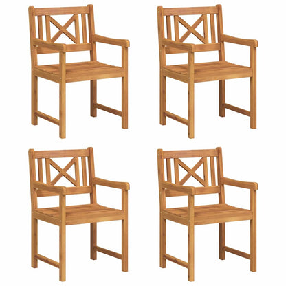 Garden Chairs 4 pcs Natural Solid Acacia Wood