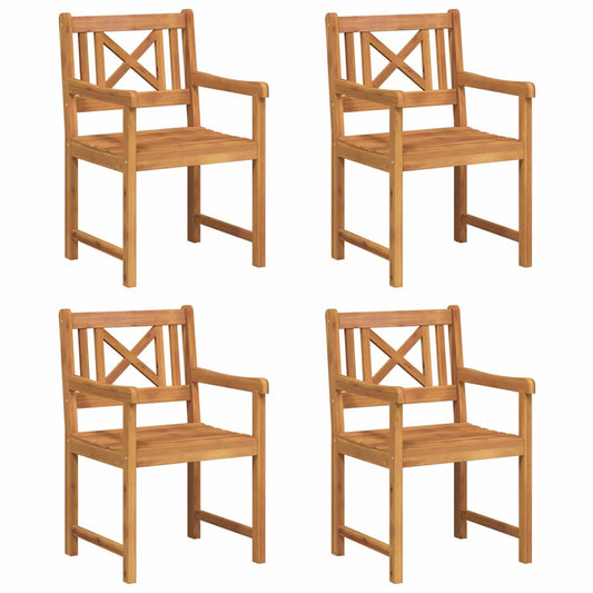 Garden Chairs 4 pcs Natural Solid Acacia Wood