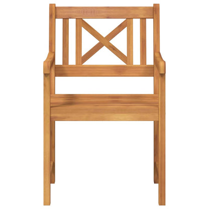 Garden Chairs 4 pcs Natural Solid Acacia Wood