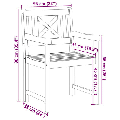 Garden Chairs 4 pcs Natural Solid Acacia Wood