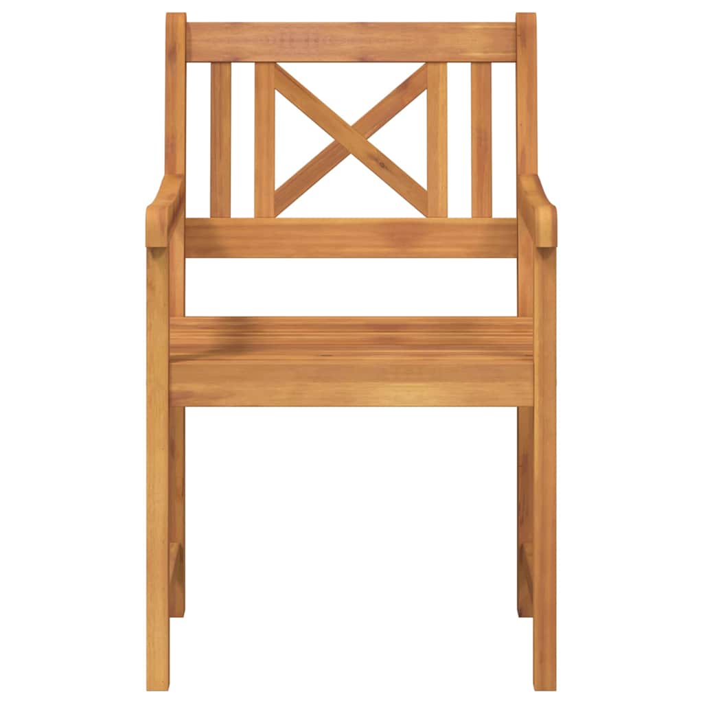 Garden Chairs 8 pcs Natural Solid Acacia Wood