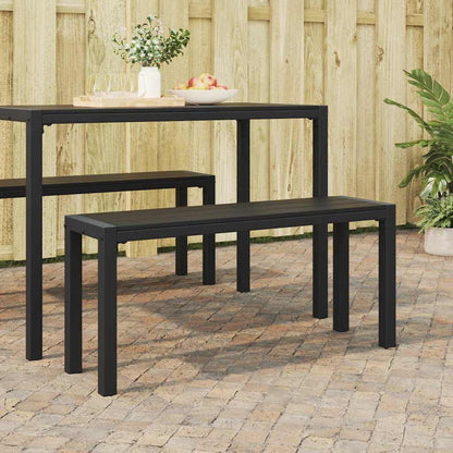 Garden Bench Black 100 x 28 x 45cm Steel