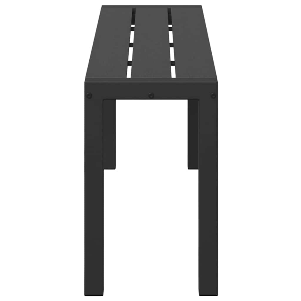 Garden Bench Black 100 x 28 x 45cm Steel