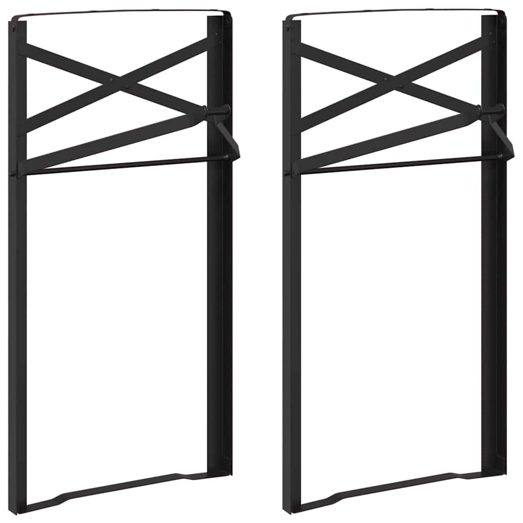 Beer Table Leg 2 pcs Black 39 x 3 x 75 cm Powder-Coated Steel