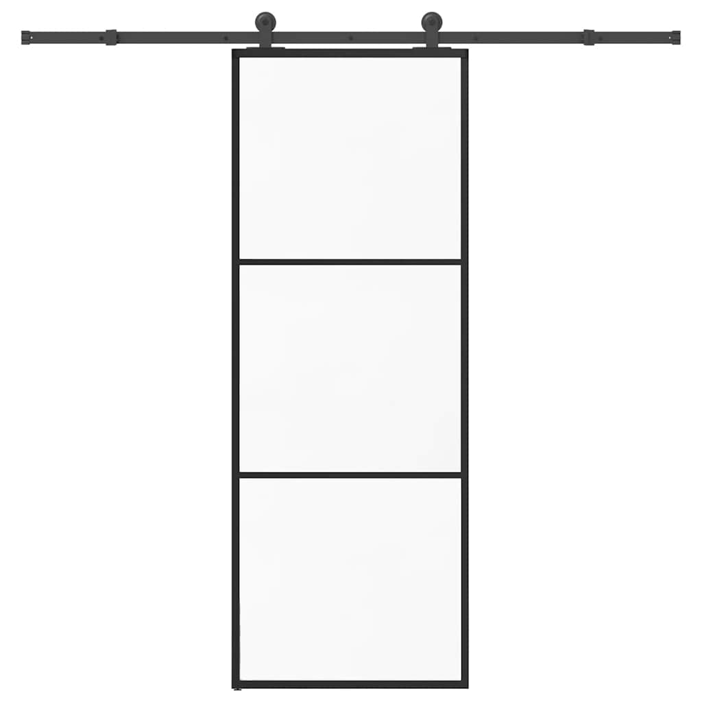 Sliding Door with Hardware Set 76x205 cm ESG Glass&Aluminium