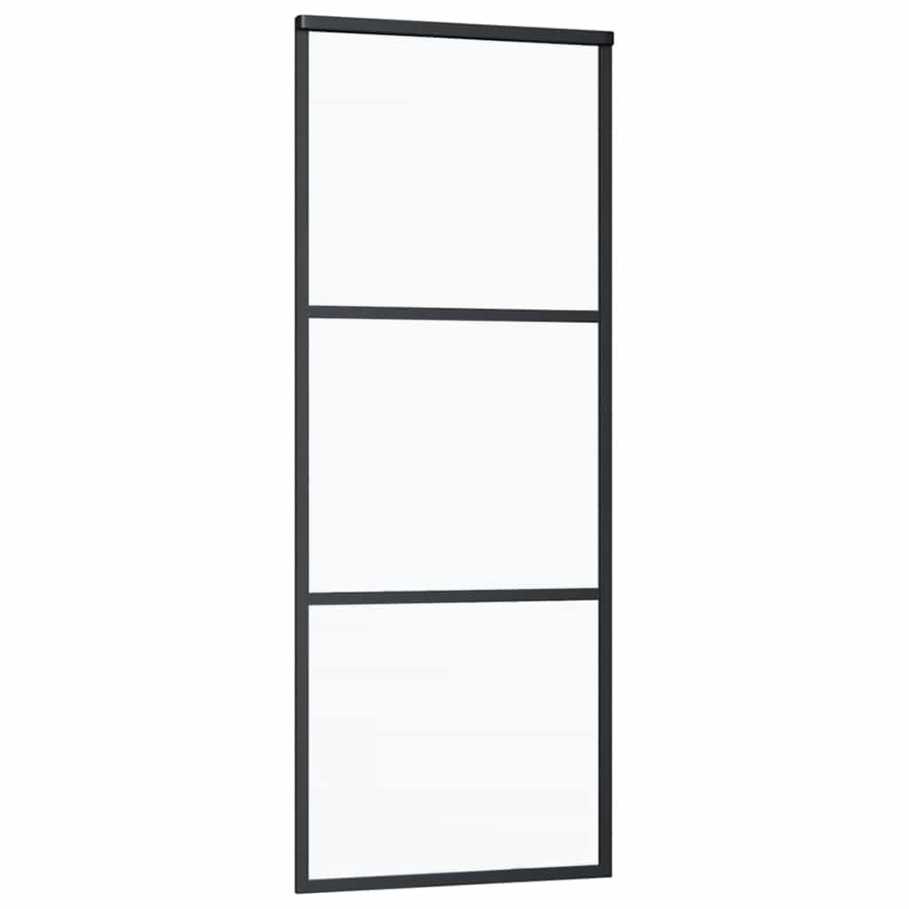 Sliding Door with Hardware Set 76x205 cm ESG Glass&Aluminium