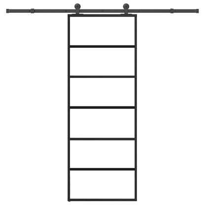Sliding Door with Hardware Set 76x205 cm ESG Glass&Aluminium