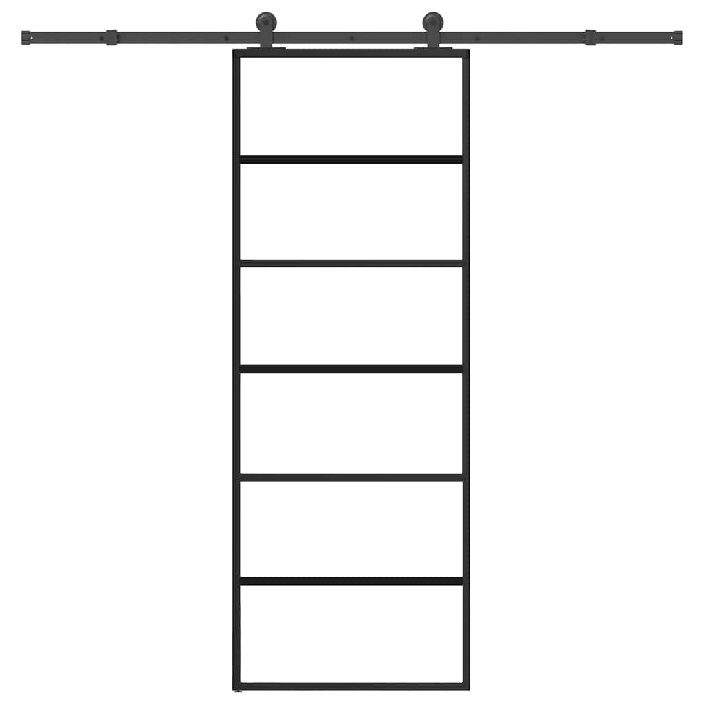 Sliding Door with Hardware Set 76x205 cm ESG Glass&Aluminium