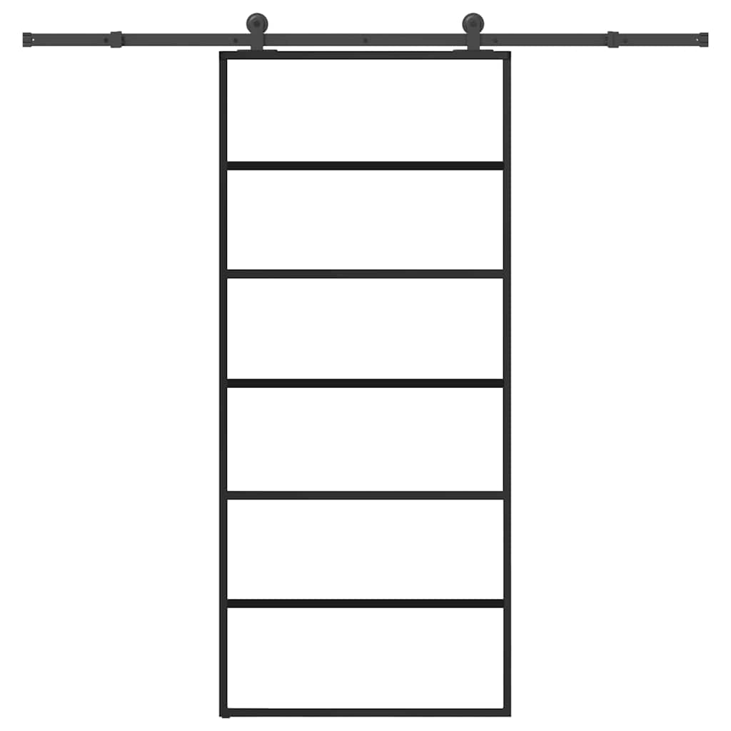 Sliding Door with Hardware Set 90x205 cm ESG Glass&Aluminium